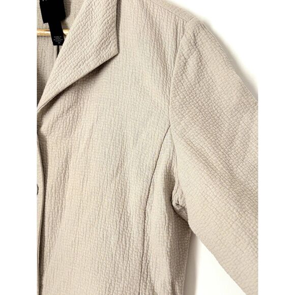 Eileen Fisher Blazer Jacket Size Medium pockets Neutral Minimalist Cotton N34 - Picture 14 of 15